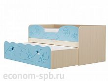 Кровать с выкатным спальным местом «Омега 11» МДФ фото