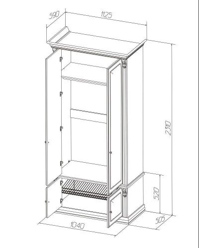 Шкаф для прихожей «Благо» Б5.15-2 (карамель) фото фото 3