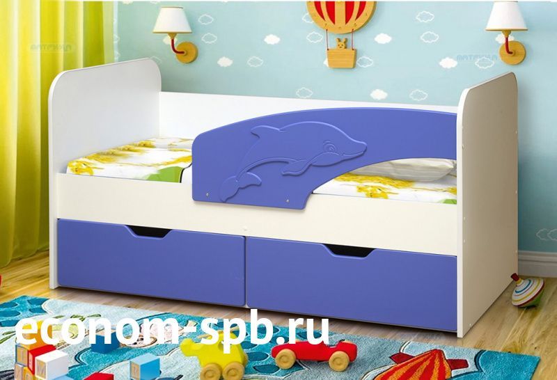 Кровать с бортиком «Дельфин» фото