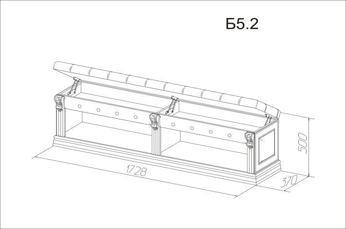 Банкетка «Благо» Б5.2 карамель (к модулю Б5.10-3) фото