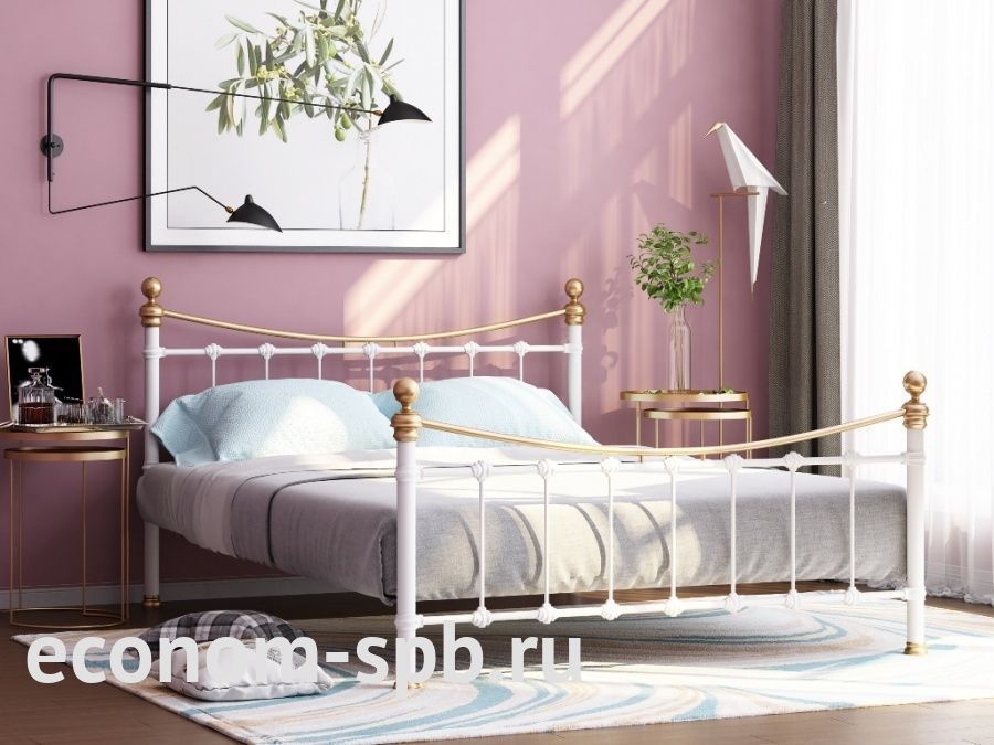 Кровать двуспальная «Эльда» комбинированная фото