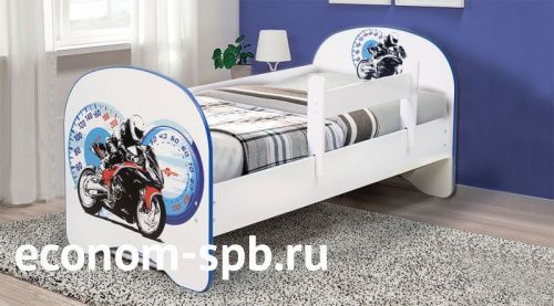 Кровать с фотопечатью «Мотоцикл»