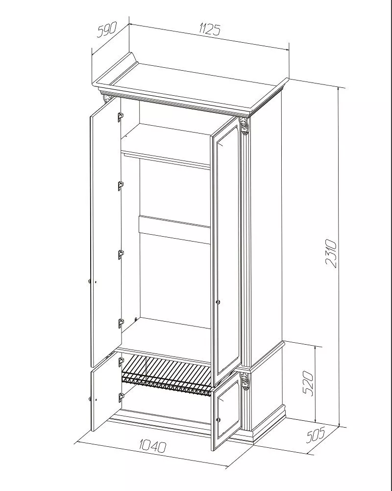 Шкаф для прихожей «Благо» Б5.15-2 (карамель) фото