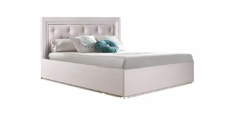 Кровать двуспальная «Амели» с мягким элементом фото